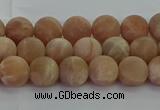 CMS1121 15.5 inches 6mm round matte moonstone gemstone beads