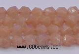 CMS1131 15.5 inches 6mm faceted nuggets peach moonstone beads