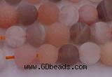 CMS1160 15.5 inches 6mm round matte rainbow moonstone beads