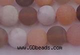 CMS1161 15.5 inches 8mm round matte rainbow moonstone beads