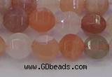 CMS1167 15.5 inches 8mm faceted round rainbow moonstone beads