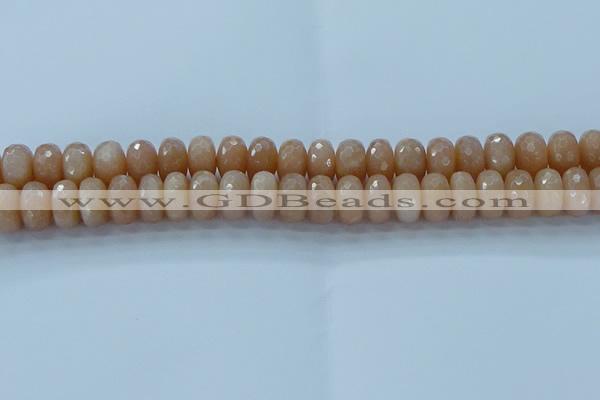 CMS1173 15.5 inches 7*12mm faceted rondelle moonstone beads