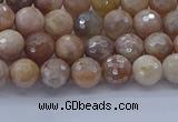 CMS1300 15.5 inches 4mm faceted round AB-color moonstone beads