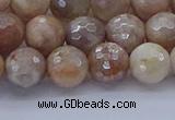 CMS1302 15.5 inches 8mm faceted round AB-color moonstone beads