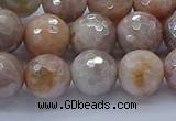 CMS1303 15.5 inches 10mm faceted round AB-color moonstone beads