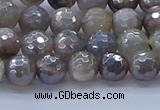 CMS1311 15.5 inches 6mm faceted round AB-color grey moonstone beads