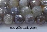 CMS1312 15.5 inches 8mm faceted round AB-color grey moonstone beads