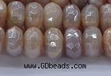 CMS1323 15.5 inches 6*10mm faceted rondelle AB-color moonstone beads