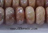 CMS1326 15.5 inches 8*16mm faceted rondelle AB-color moonstone beads