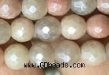 CMS1451 15.5 inches 6mm faceted round AB-color moonstone beads