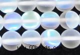 CMS1508 15.5 inches 10mm round matte synthetic moonstone beads