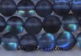 CMS1518 15.5 inches 10mm round matte synthetic moonstone beads