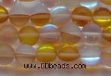 CMS1537 15.5 inches 8mm round matte synthetic moonstone beads