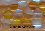 CMS1539 15.5 inches 12mm round matte synthetic moonstone beads