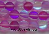 CMS1547 15.5 inches 8mm round matte synthetic moonstone beads