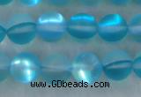 CMS1557 15.5 inches 8mm round matte synthetic moonstone beads