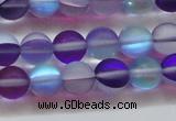 CMS1577 15.5 inches 8mm round matte synthetic moonstone beads