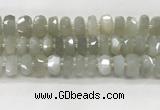 CMS1658 15.5 inches 6*13mm - 8*14mm faceted tyre moonstone beads