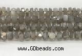 CMS1660 15.5 inches 6*10mm - 8*11mm faceted tyre moonstone beads