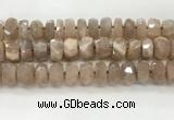 CMS1666 15.5 inches 6*13mm - 8*14mm faceted tyre moonstone beads