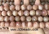 CMS1682 15.5 inches 14mm faceted round moonstone beads wholesale