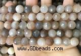 CMS1694 15.5 inches 10mm faceted round rainbow moonstone beads