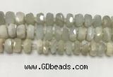 CMS1769 15.5 inches 6*12mm - 8*13mm faceted tyre moonstone beads