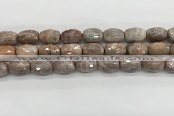 CMS1776 15.5 inches 12*16mm faceted rice AB-color moonstone beads