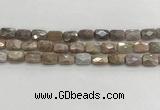 CMS1781 15.5 inches 8*12mm faceted rectangle AB-color moonstone beads