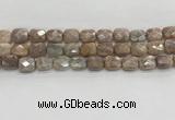 CMS1782 15.5 inches 10*12mm faceted rectangle AB-color moonstone beads