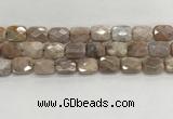 CMS1784 15.5 inches 12*16mm faceted rectangle AB-color moonstone beads