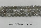 CMS1818 15.5 inches 10mm faceted coin AB-color moonstone beads