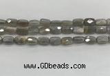 CMS1823 15.5 inches 8*12mm faceted rectangle AB-color moonstone beads