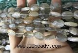 CMS1850 15.5 inches 8*12mm faceted oval grey moonstone beads