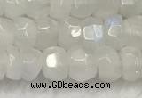 CMS1910 15.5 inches 4.5*6mm faceted rondelle white moonstone beads