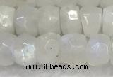 CMS1911 15.5 inches 5*8mm faceted rondelle white moonstone beads