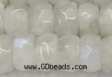 CMS1912 15.5 inches 6*10mm faceted rondelle white moonstone beads