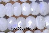 CMS1926 15.5 inches 5*8mm faceted rondelle white moonstone beads