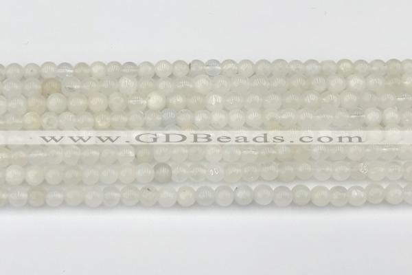 CMS2024 15.5 inches 4mm round white moonstone beads wholesale