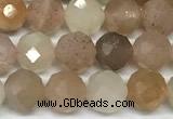 CMS2123 15 inches 6mm faceted rondelle moonstone beads