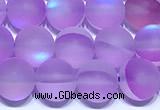 CMS2181 15 inches 6mm, 8mm, 10mm & 12mm round matte synthetic moonstone beads