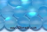 CMS2186 15 inches 6mm, 8mm, 10mm & 12mm round matte synthetic moonstone beads