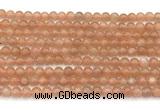 CMS2251 15 inches 6mm round orange moonstone beads wholesale