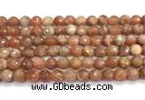 CMS2281 15 inches 8mm faceted round moonstone beads