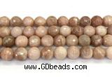 CMS2283 15 inches 12mm faceted round moonstone beads