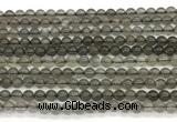 CMS2300 15 inches 4mm round black moonstone beads wholesale