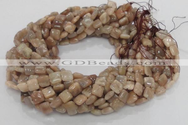 CMS29 15.5 inches 10*10mm square moonstone gemstone beads wholesale