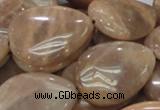 CMS31 15.5 inches 22*30mm flat teardrop moonstone gemstone beads