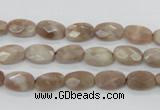 CMS33 15.5 inches 8*10mm faceted oval moonstone gemstone beads