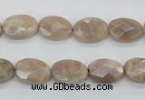 CMS34 15.5 inches 10*14mm faceted oval moonstone gemstone beads